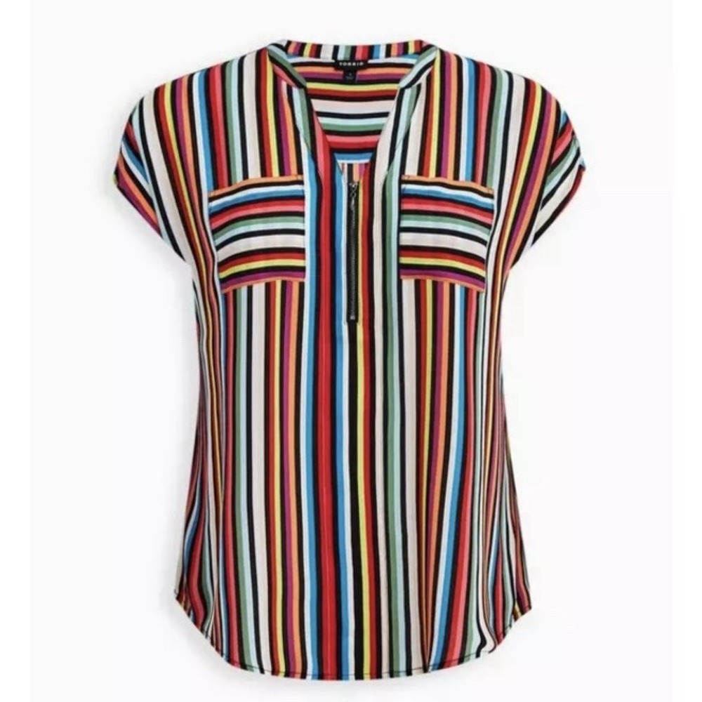 Torrid Multicolor Striped Blouse - Picture 4 of 11